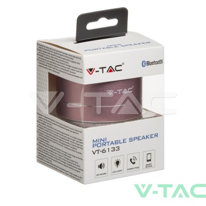 Bluetooth Колона Метална + TF Слот - 400mah Розова 