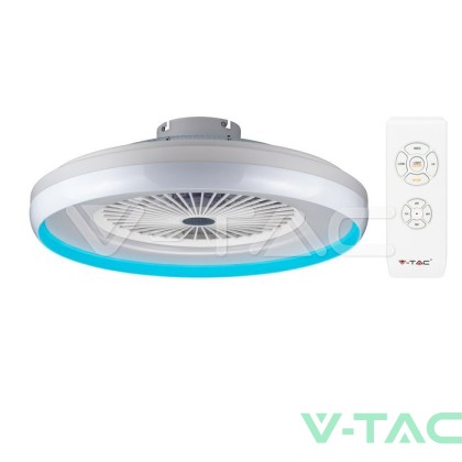 50W LED Тяло/Вентилатор Дистанционно 3в1 AC Мотор Син Ринг 