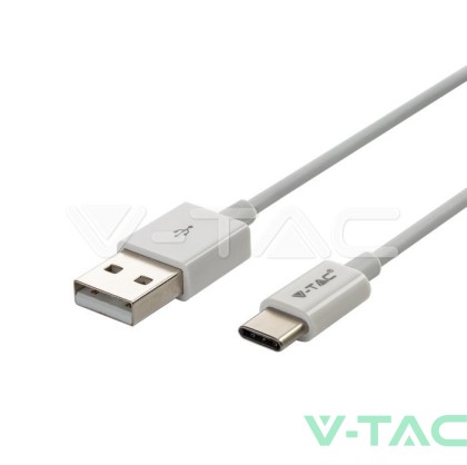 1 M Type C USB Кабел Бял - Silver Серия 
