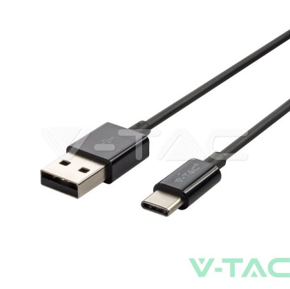 1 M Type C USB Кабел Черен - Silver Серия 