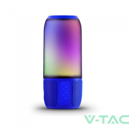 2*3W LED Лампа Колона USB + TF Слот Синя 