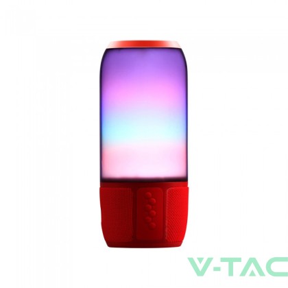 2*3W LED Лампа Колона USB + TF Слот Червена  