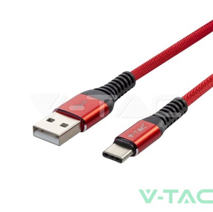 1 M Type C USB Кабел Червен  - Gold Серия