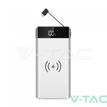 Външна Батерия 20K Mah Безжично Зареждане Бяла  