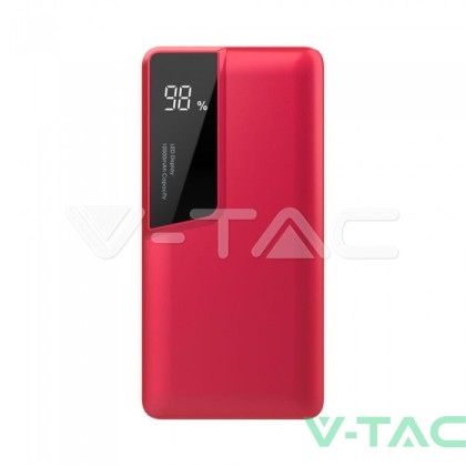 Външна Батерия 10K Mah Дисплей USB Type C Червена 