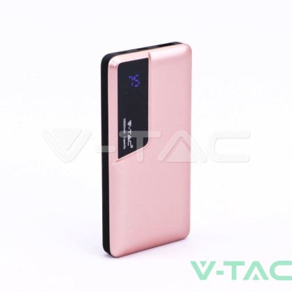 Външна Батерия 10K Mah Дисплей USB Type C Розова 
