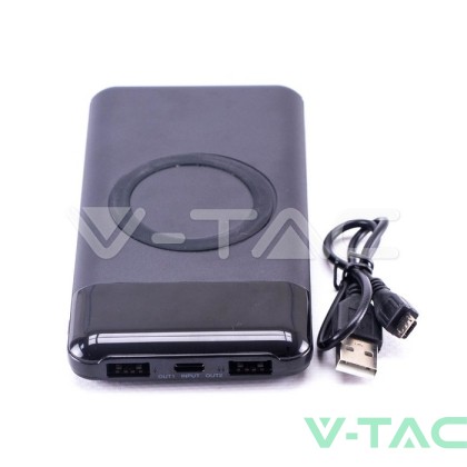 Външна Батерия Безжично Зареждане USB C+B 10К Mah Черна 