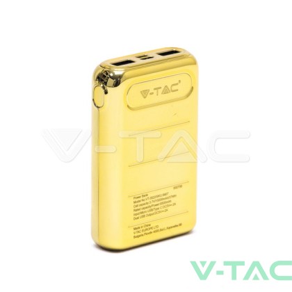 Външна Батерия Златна USB C+B 10K Mah Златна 