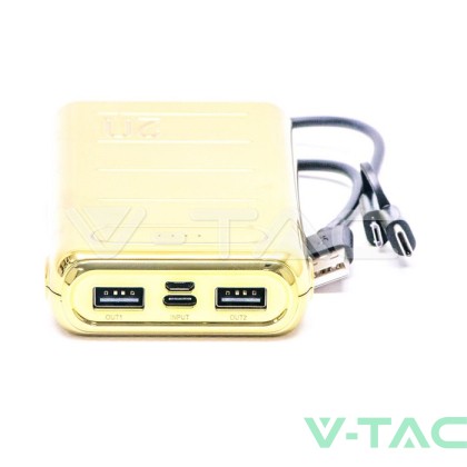 Външна Батерия Златна USB C+B 20K Mah Златна 