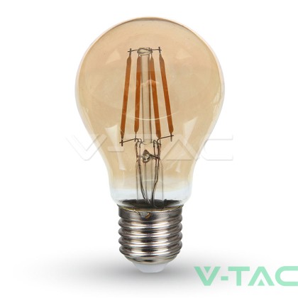 LED Крушка - SAMSUNG ЧИП Filament 4W E27 A60 Amber 2200K 