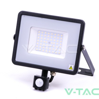 50W LED Прожектор Със Сензор  SAMSUNG ЧИП  Черно Тяло 6400К