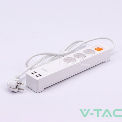 WIFI SMART Троен Разклонител + 4USB EU 