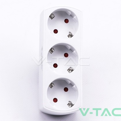 3 Щепсел Разклонител 10/16А 250V В Редица Бял 