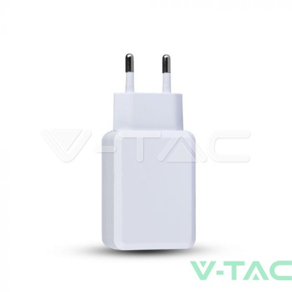 USB QC3.0 Адаптер 2бр Блистер Бял 