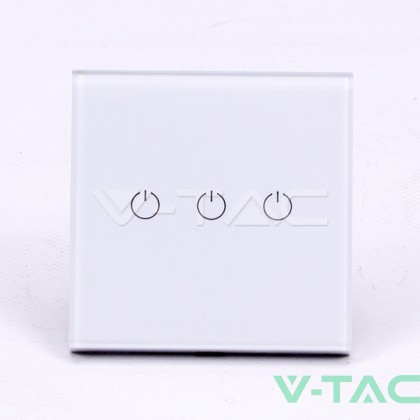 WIFI SMART Touch Ключ Троен Бял 