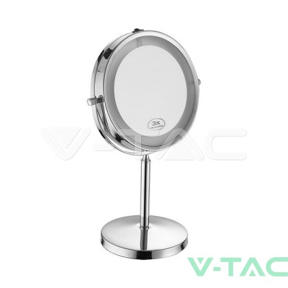 3 LED Огледало Настолно 4xAAA Батерия Никел Тяло D:17СМ 