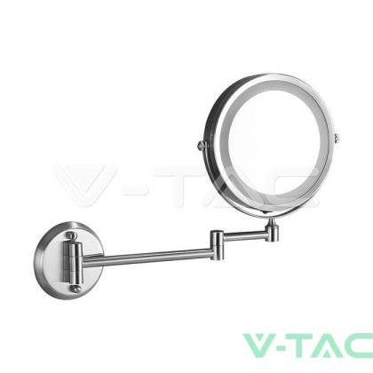 3 LED Огледало За Стена 4xAAA Батерия Никел Тяло D:17СМ 