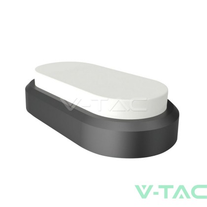 8W Плафониера Овал Черно Тяло 3000К IP54  