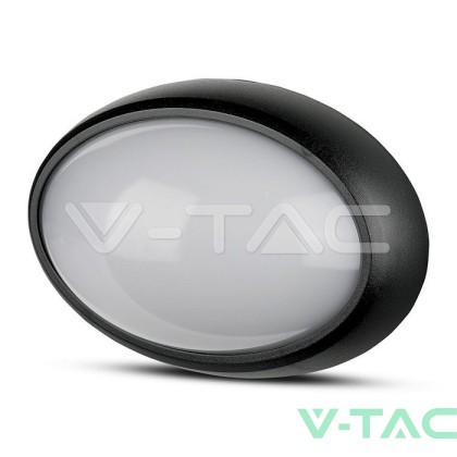 8W Плафониера Овал Черно Тяло 6400К IP66 
