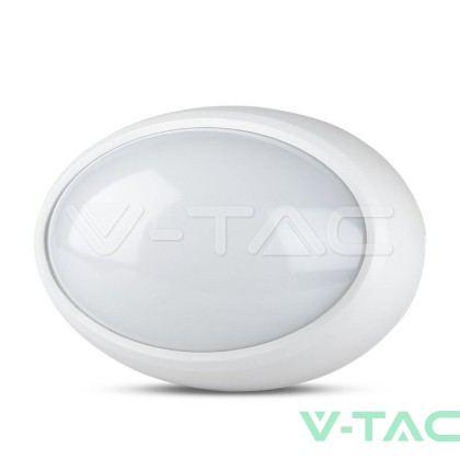 8W Плафониера Овал Бяло Тяло 3000К IP66   