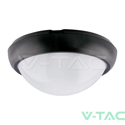 8W Плафониера Кръг Черно Тяло 6400К IP66 
