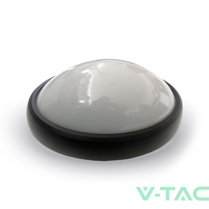 8W Плафониера Кръг Черно Тяло 3000К IP66 