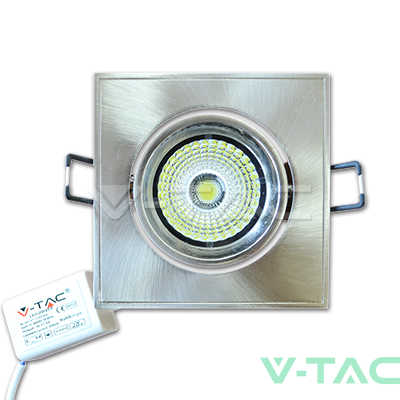 5W LED Луна СОБ Квадратен Модул Сатен Никел Ротационна - Бяло Тяло 6000К