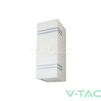 2xGU10 Фасаден Аплик Бял Квадрат IP44
