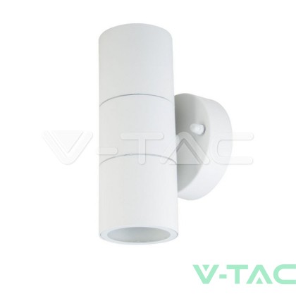 GU10 Wall Fitting Stainless Steel Body Matt White IP44 2Way 