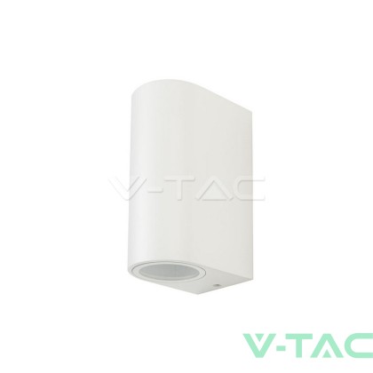 Фасадно Тяло За Стена GU10  Кръг Бяло Тяло  Две Посоки IP44