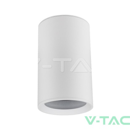 GU10 Отливка Външен Монтаж Бяла H:100mm 