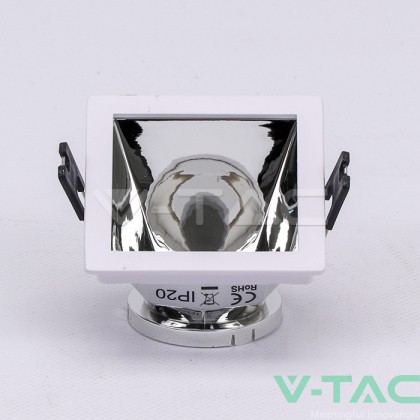 GU10 Отливка Квадрат Бяло+Хром VT-875
