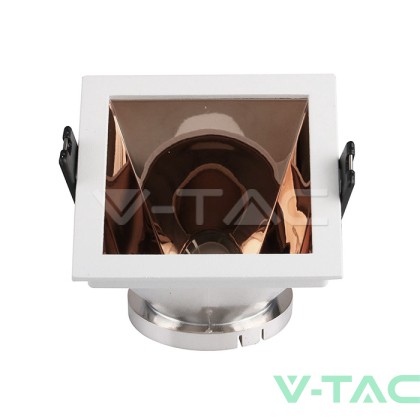 GU10 Отливка Квадрат Бяло+Розово Златоно VT-875