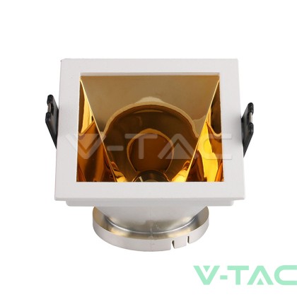 GU10 Отливка Квадрат Бяло+Златно VT-875