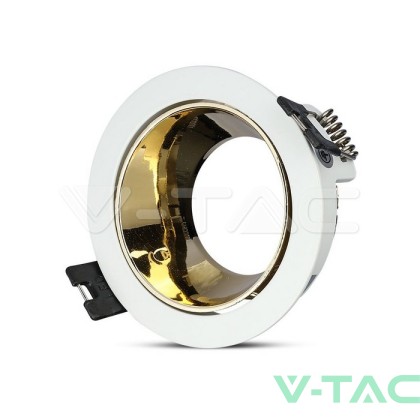GU10 Отливка Кръг Бяло+Златно VT-872