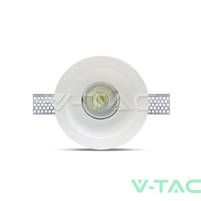 GU10 Гипсова Отливка Кръг Плитка ф120 Бял 
