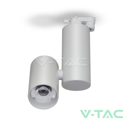30W LED Прожектор Релсов Монтаж БялоТяло 4000K 5 Години Гаранция 5 Години Гаранция 