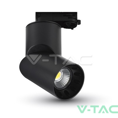 23W LED Прожектор Релсов Монтаж Черно Тяло Кръг 5000K 