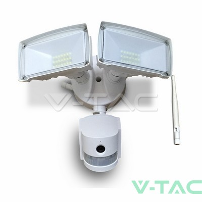 18W LED Прожектор С WIFI Сензор Камера Бял 6000К   