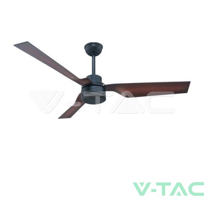 65W LED Тяло/Вентилатор Дистанционно 3 Перки Кафяв  