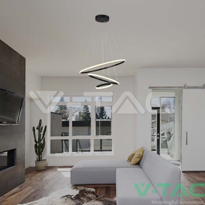 32W LED Висяща Декоративна Лампа 600*400*200 Черно Тяло 3000K