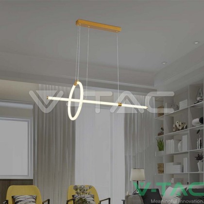 16W LED Висяща Декоративна Лампа 860*300 Златно Тяло 3000K