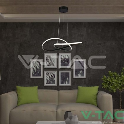 20W LED Висяща Декоративна Лампа Ф500 Черно Тяло 3000K
