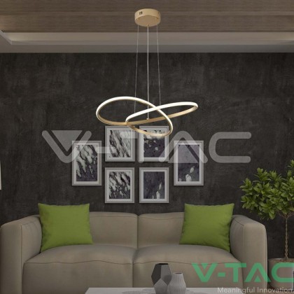 20W LED Висяща Декоративна Лампа Ф500 Златно Тяло 3000K
