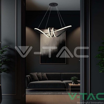 24W LED Висяща Декоративна Лампа 720*300 Черно Тяло 3000K