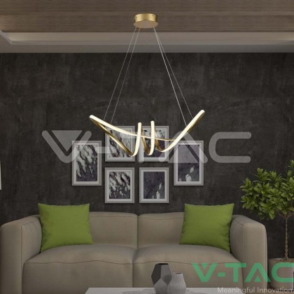 24W LED Висяща Декоративна Лампа 720*300 Златно Тяло 3000K