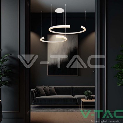 LED Осветител 48W Висящ 1100x800x1200мм Димиращ Бял 4000К
