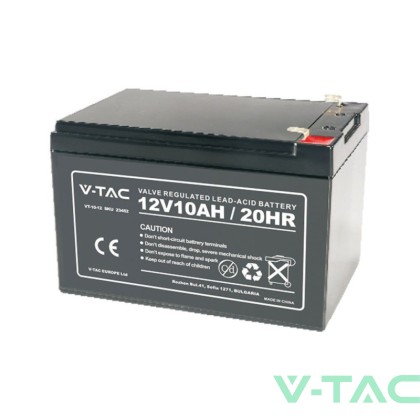 V-TAC - 10Ah 12V Акумулаторна Батерия T2