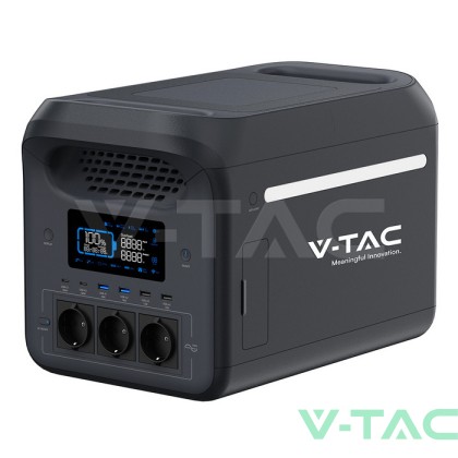 Преносима захранваща станция V-TAC VT-1800, 1800W / 1228.8Wh LiFePO4, Wi-Fi & Bluetooth
