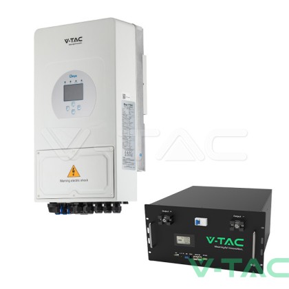 Соларен Комплект V-TAC & Deye: 6kW Хибриден Монофазен Инвертор и 9.6kWh Литиева Батерия LiFePO4